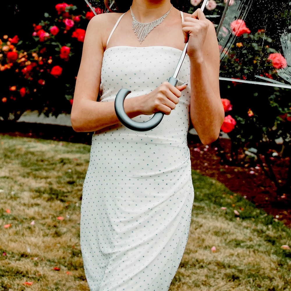 Formal or Prom ~ knee length ~ white dress ~ size small